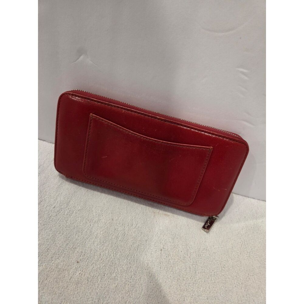 Vintage Hobo the Original Red Genuine Leather Zipper Continental Wallet
